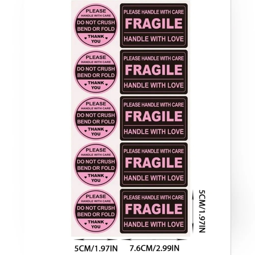 🔹️50 pack Fragile Stickers for shipping ✨️🖤